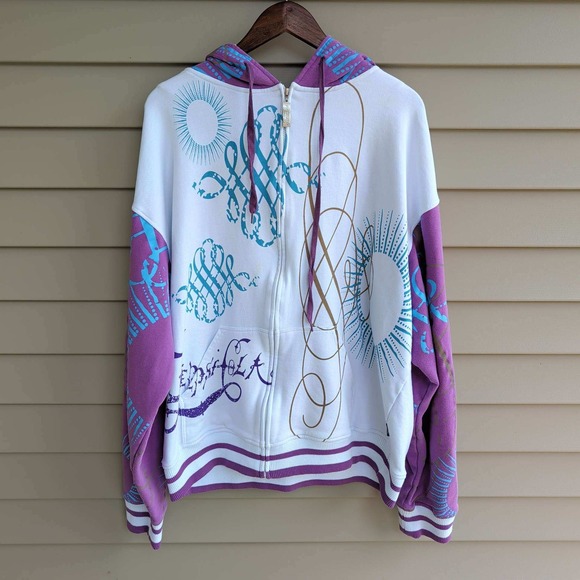Pepsi-Cola Other - Pepsi-Cola Zip Up Hoodie Mens 3XL White Purple Graphic Print Y2K 2007 Vintage